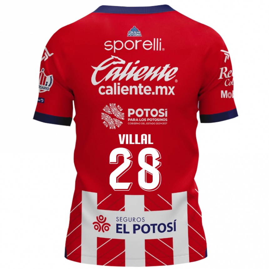 Niño Fútbol Camiseta Jonantán Villal #28 Rojo Blanco 1ª Equipación 2024/25