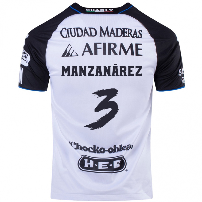 Niño Fútbol Camiseta Óscar Manzanárez #3 Azul Negro 1ª Equipación 2024/25