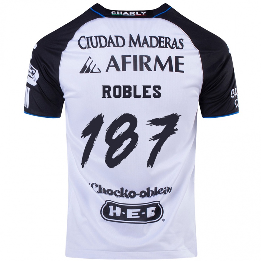 Niño Fútbol Camiseta Juan Robles #187 Azul Negro 1ª Equipación 2024/25