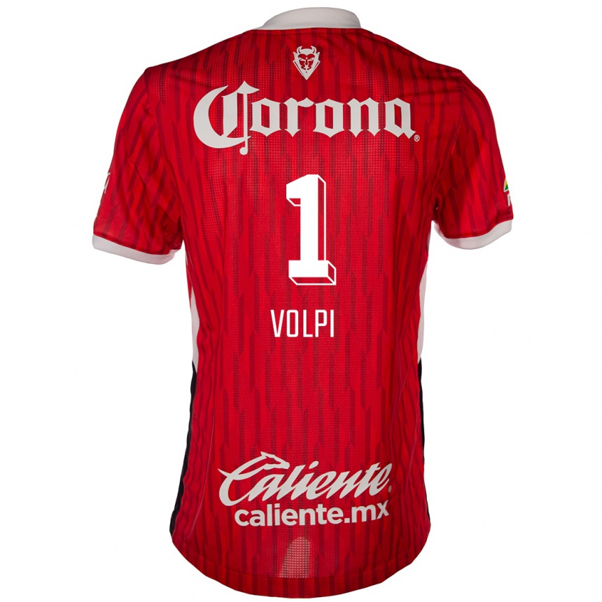 Niño Fútbol Camiseta Tiago Volpi #1 Rojo Blanco 1ª Equipación 2024/25