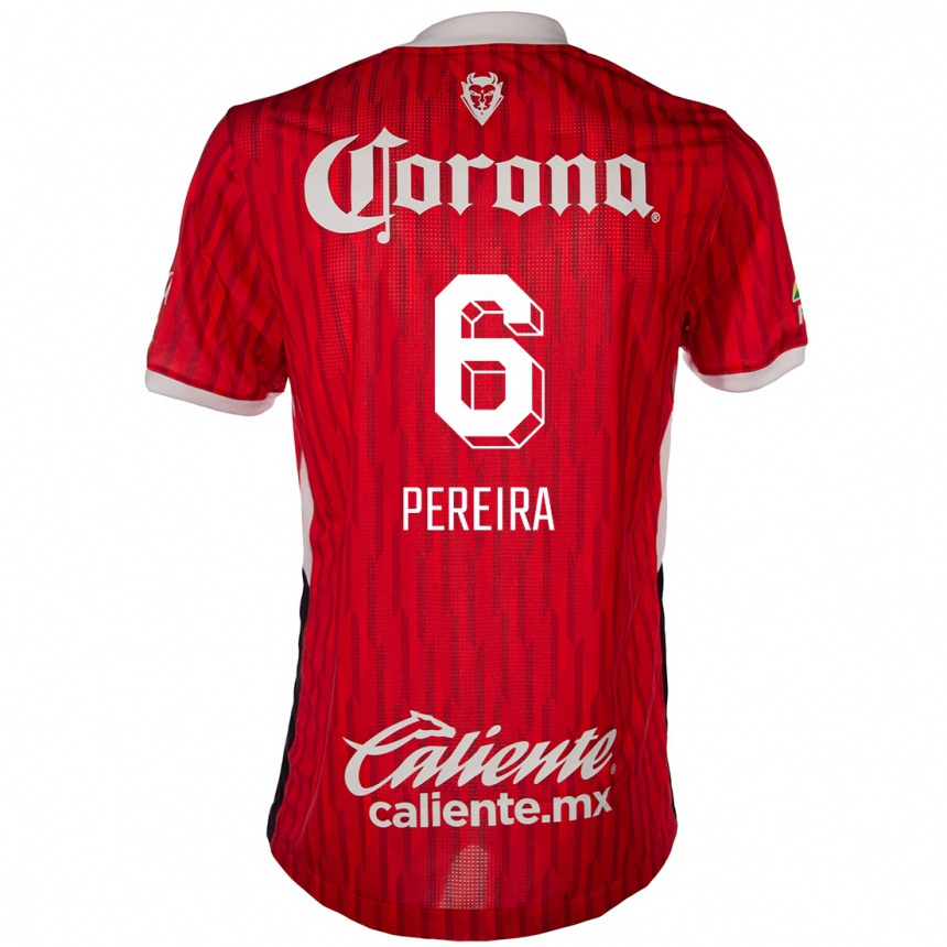 Niño Fútbol Camiseta Federico Pereira #6 Rojo Blanco 1ª Equipación 2024/25