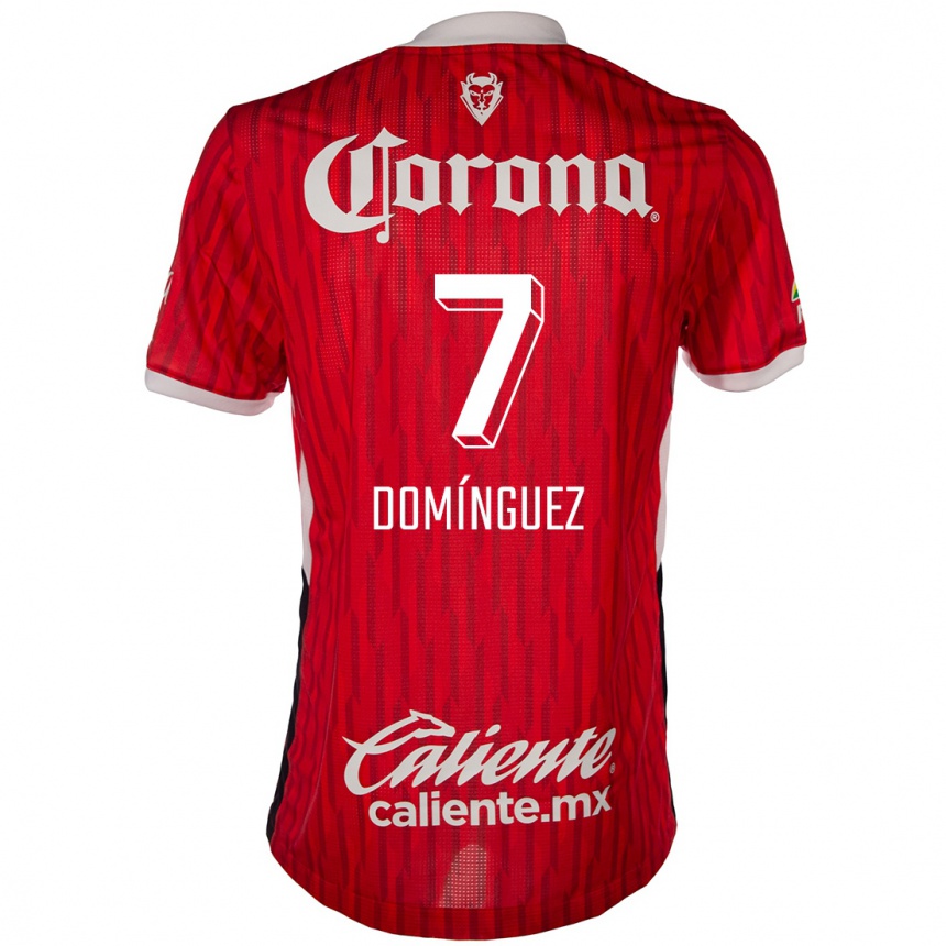 Niño Fútbol Camiseta Juan Domínguez #7 Rojo Blanco 1ª Equipación 2024/25