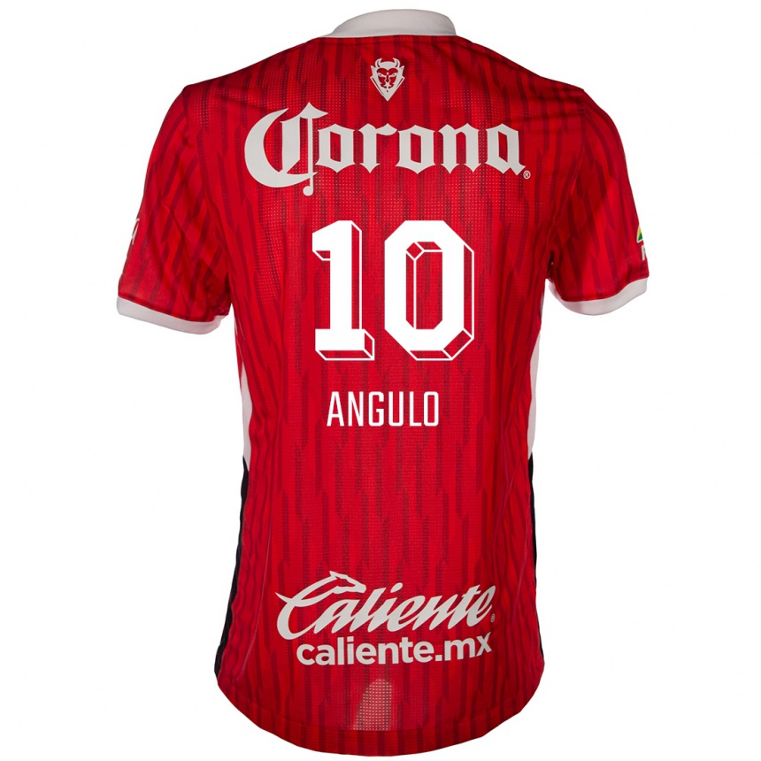 Niño Fútbol Camiseta Jesús Angulo #10 Rojo Blanco 1ª Equipación 2024/25