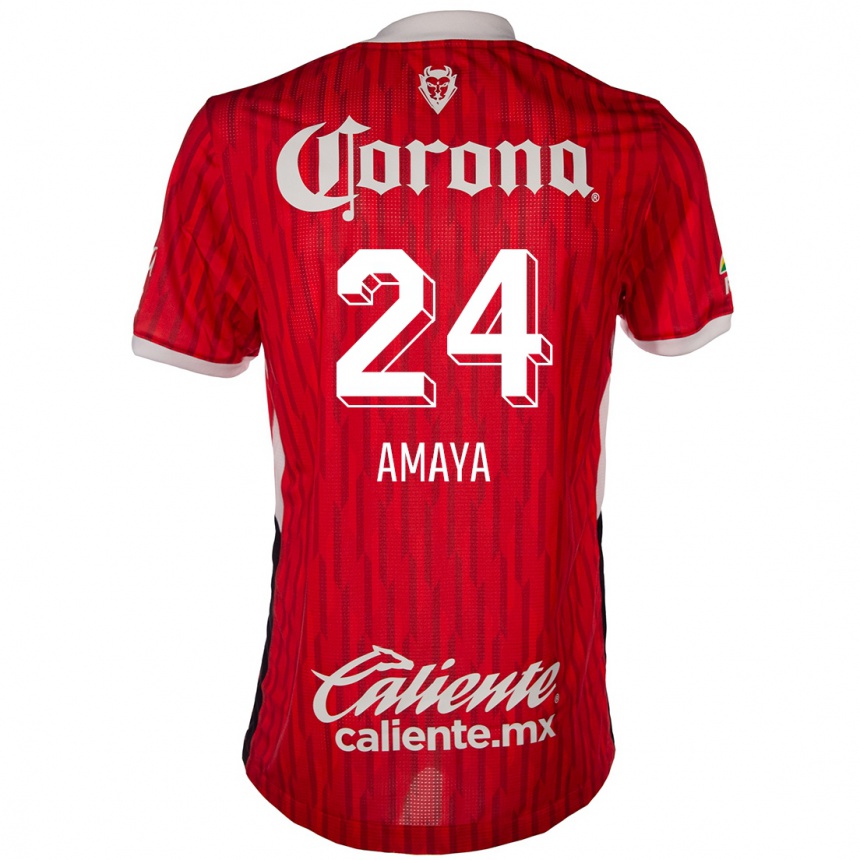 Niño Fútbol Camiseta Frankie Amaya #24 Rojo Blanco 1ª Equipación 2024/25