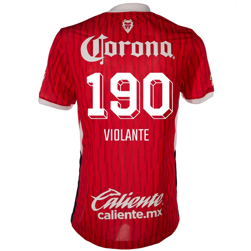 Niño Fútbol Camiseta Isaías Violante #190 Rojo Blanco 1ª Equipación 2024/25