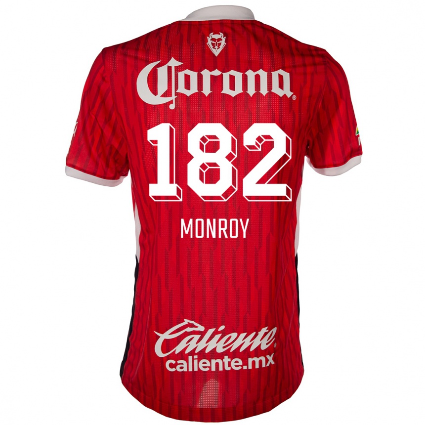 Niño Fútbol Camiseta Brayan Monroy #182 Rojo Blanco 1ª Equipación 2024/25