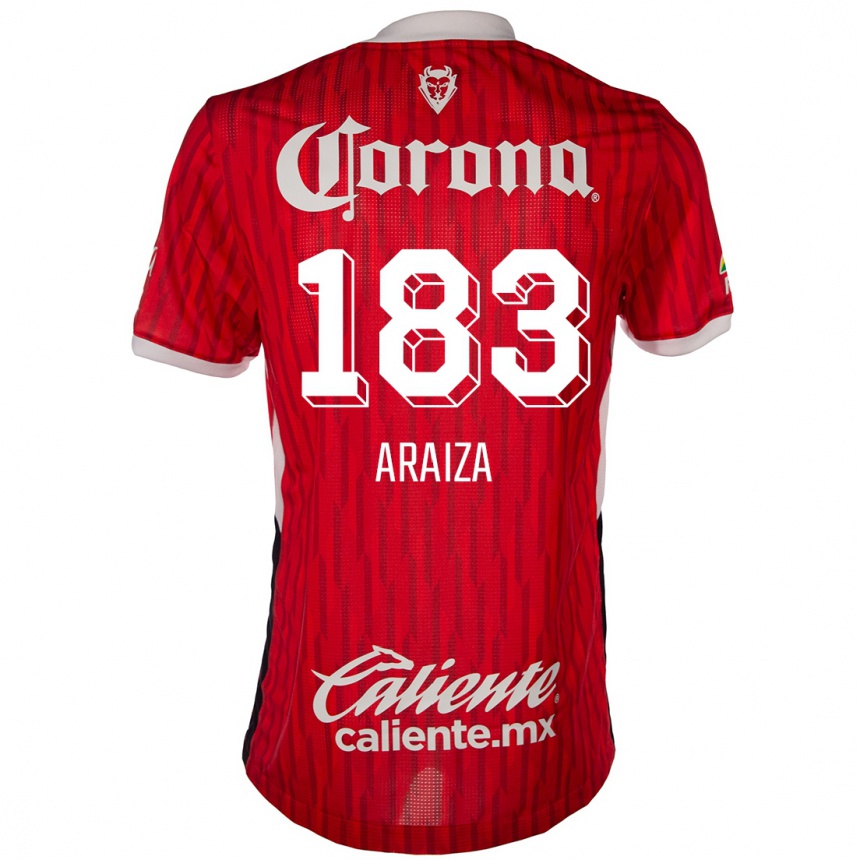 Niño Fútbol Camiseta Daniel Araiza #183 Rojo Blanco 1ª Equipación 2024/25