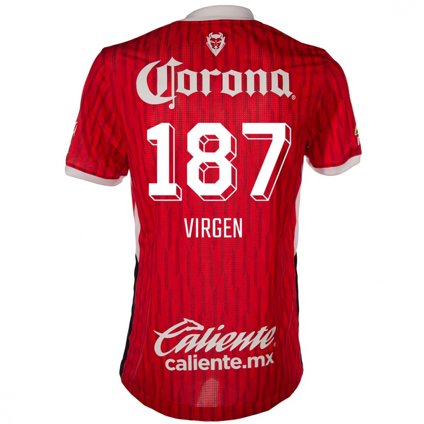 Niño Fútbol Camiseta Oswaldo Virgen #187 Rojo Blanco 1ª Equipación 2024/25