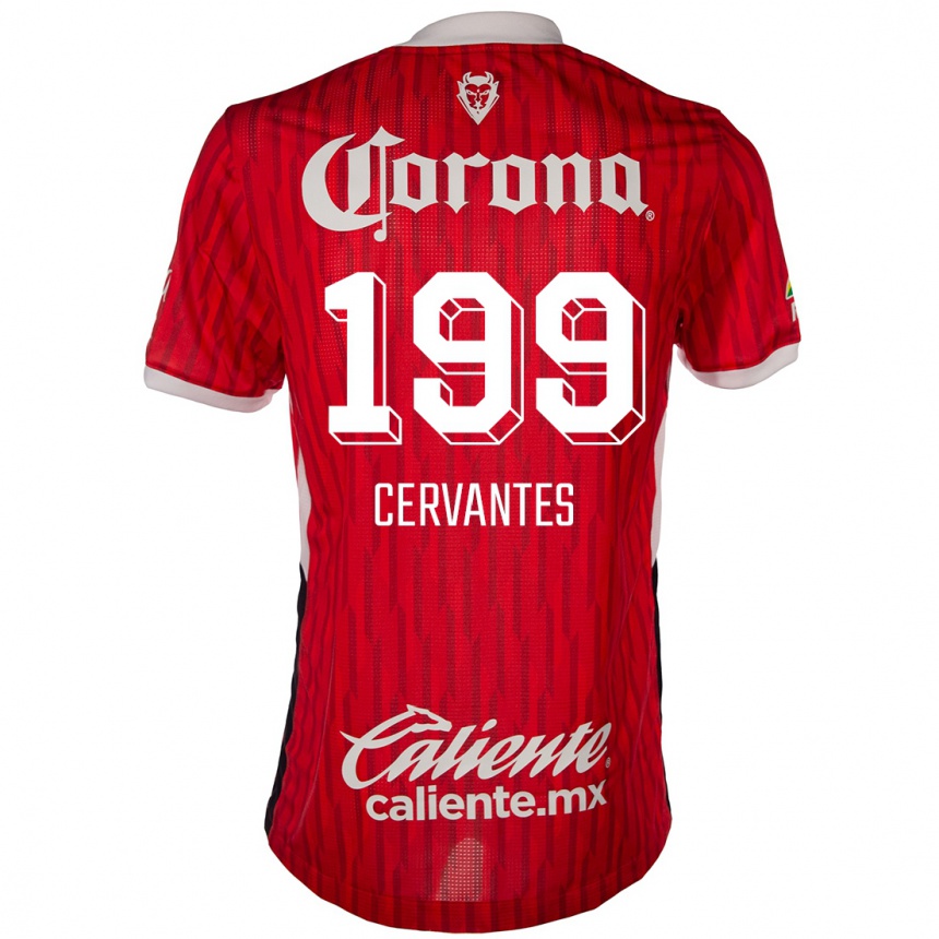 Niño Fútbol Camiseta Axel Cervantes #199 Rojo Blanco 1ª Equipación 2024/25