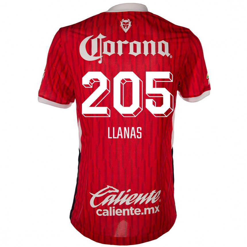 Niño Fútbol Camiseta Emmanuel Llanas #205 Rojo Blanco 1ª Equipación 2024/25