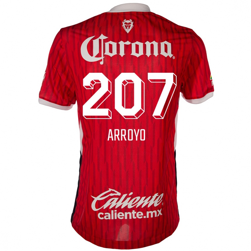 Niño Fútbol Camiseta José Arroyo #207 Rojo Blanco 1ª Equipación 2024/25