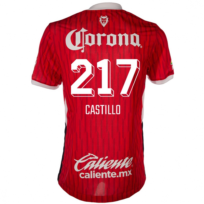 Niño Fútbol Camiseta Klever Castillo #217 Rojo Blanco 1ª Equipación 2024/25