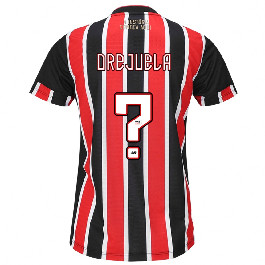 Niño Fútbol Camiseta Luis Orejuela #0 Negro Rojo Blanco 2ª Equipación 2024/25