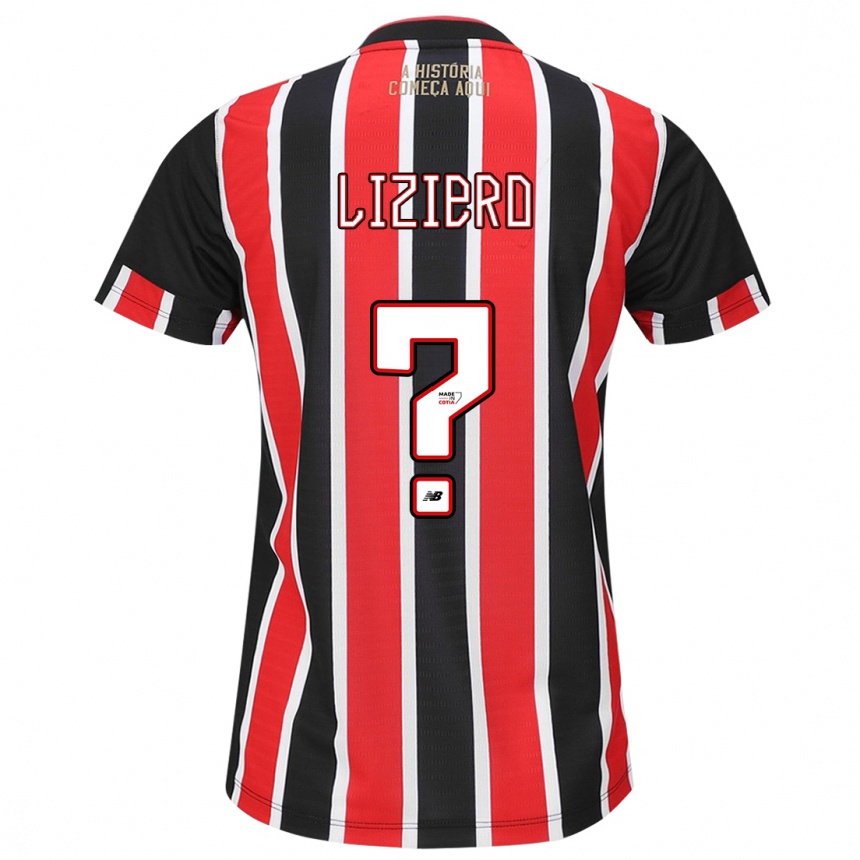 Niño Fútbol Camiseta Liziero #0 Negro Rojo Blanco 2ª Equipación 2024/25