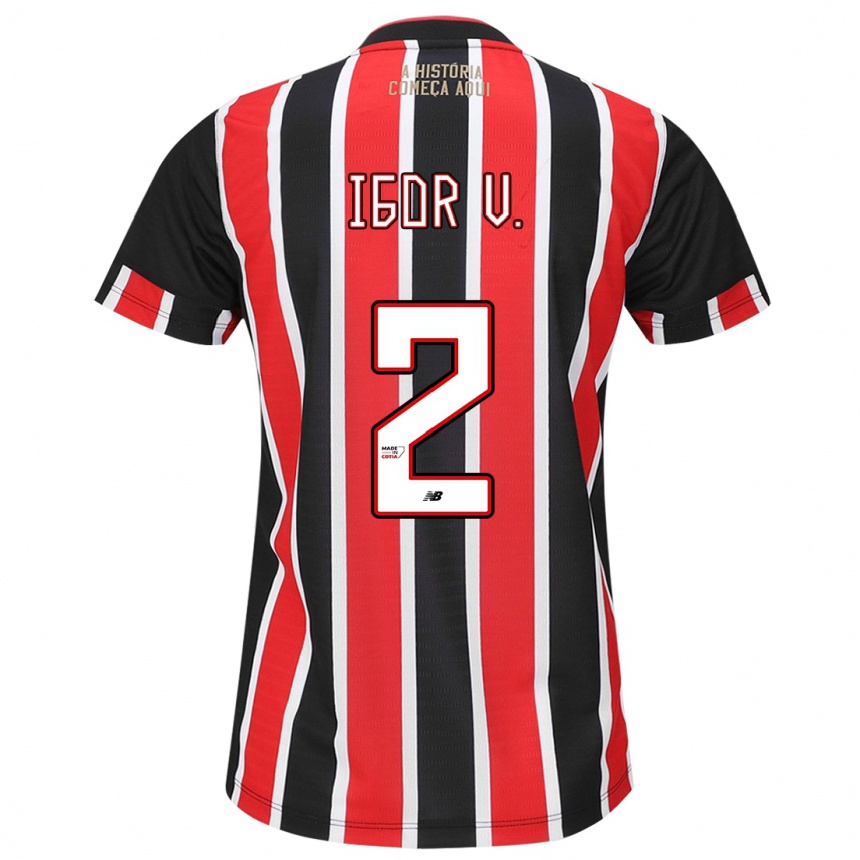 Niño Fútbol Camiseta Igor Vinícius #2 Negro Rojo Blanco 2ª Equipación 2024/25