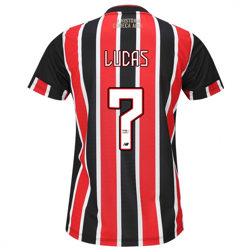 Niño Fútbol Camiseta Lucas Moura #7 Negro Rojo Blanco 2ª Equipación 2024/25