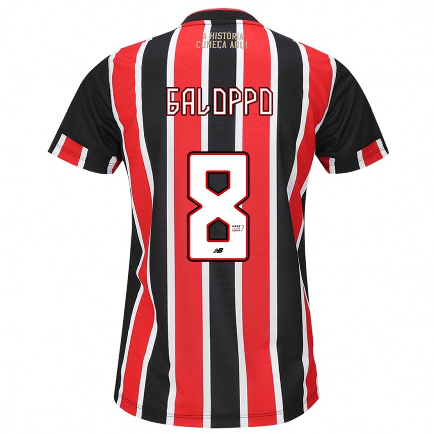 Niño Fútbol Camiseta Giuliano Galoppo #8 Negro Rojo Blanco 2ª Equipación 2024/25