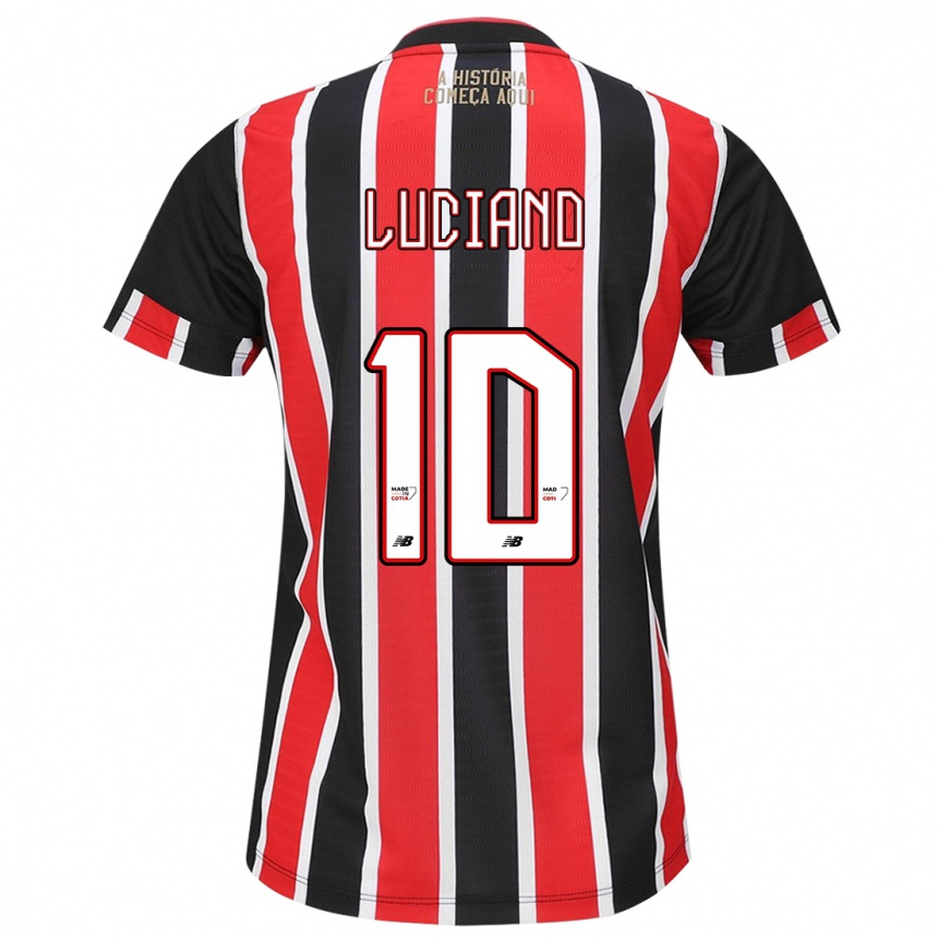 Niño Fútbol Camiseta Luciano #10 Negro Rojo Blanco 2ª Equipación 2024/25