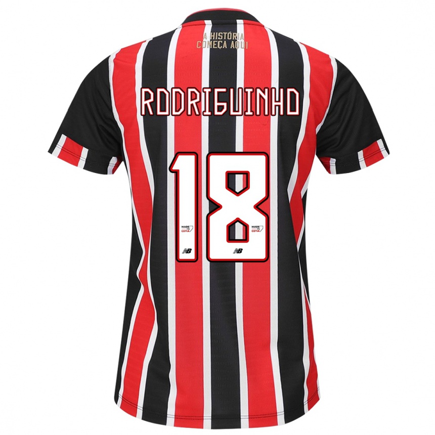 Niño Fútbol Camiseta Rodriguinho #18 Negro Rojo Blanco 2ª Equipación 2024/25