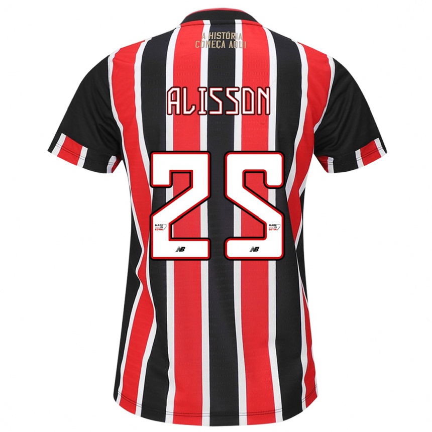 Niño Fútbol Camiseta Alisson #25 Negro Rojo Blanco 2ª Equipación 2024/25