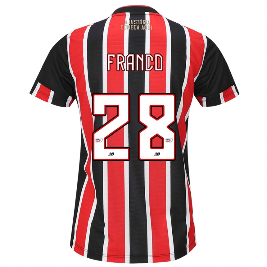 Niño Fútbol Camiseta Alan Franco #28 Negro Rojo Blanco 2ª Equipación 2024/25