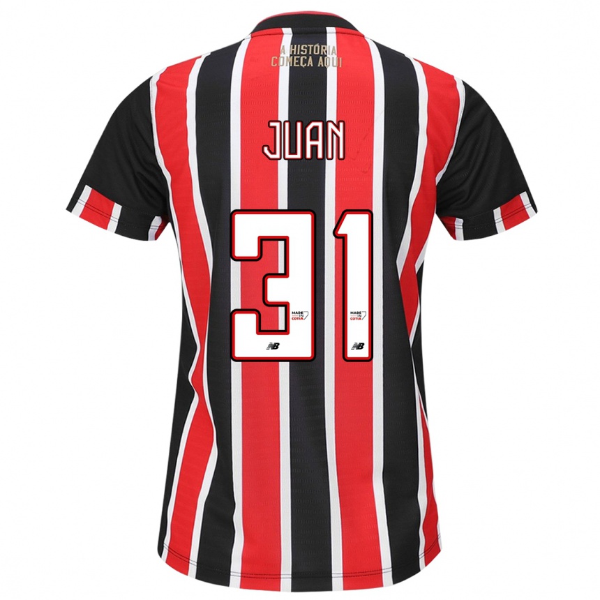 Niño Fútbol Camiseta Juan #31 Negro Rojo Blanco 2ª Equipación 2024/25