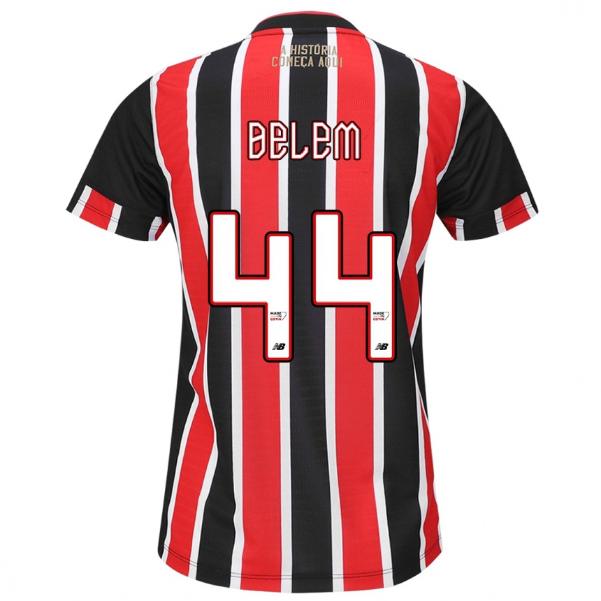 Niño Fútbol Camiseta Matheus Belém #44 Negro Rojo Blanco 2ª Equipación 2024/25