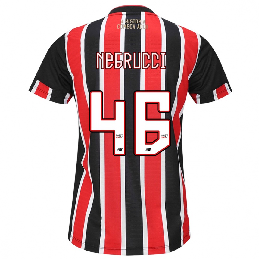 Niño Fútbol Camiseta Felipe Negrucci #46 Negro Rojo Blanco 2ª Equipación 2024/25