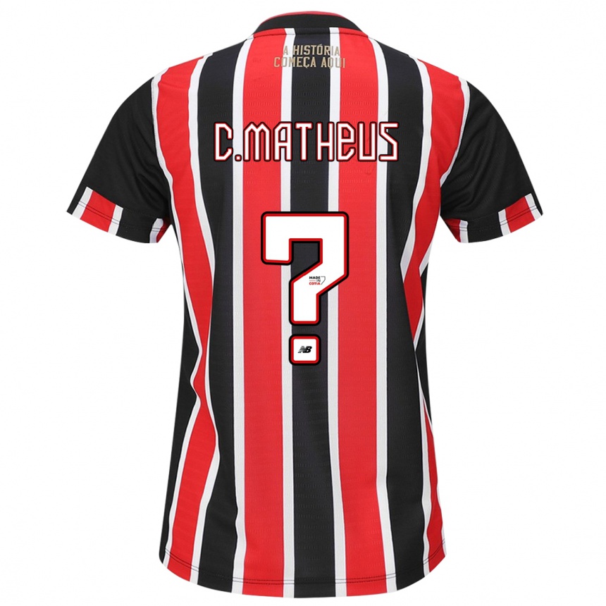 Niño Fútbol Camiseta Caio Matheus #0 Negro Rojo Blanco 2ª Equipación 2024/25