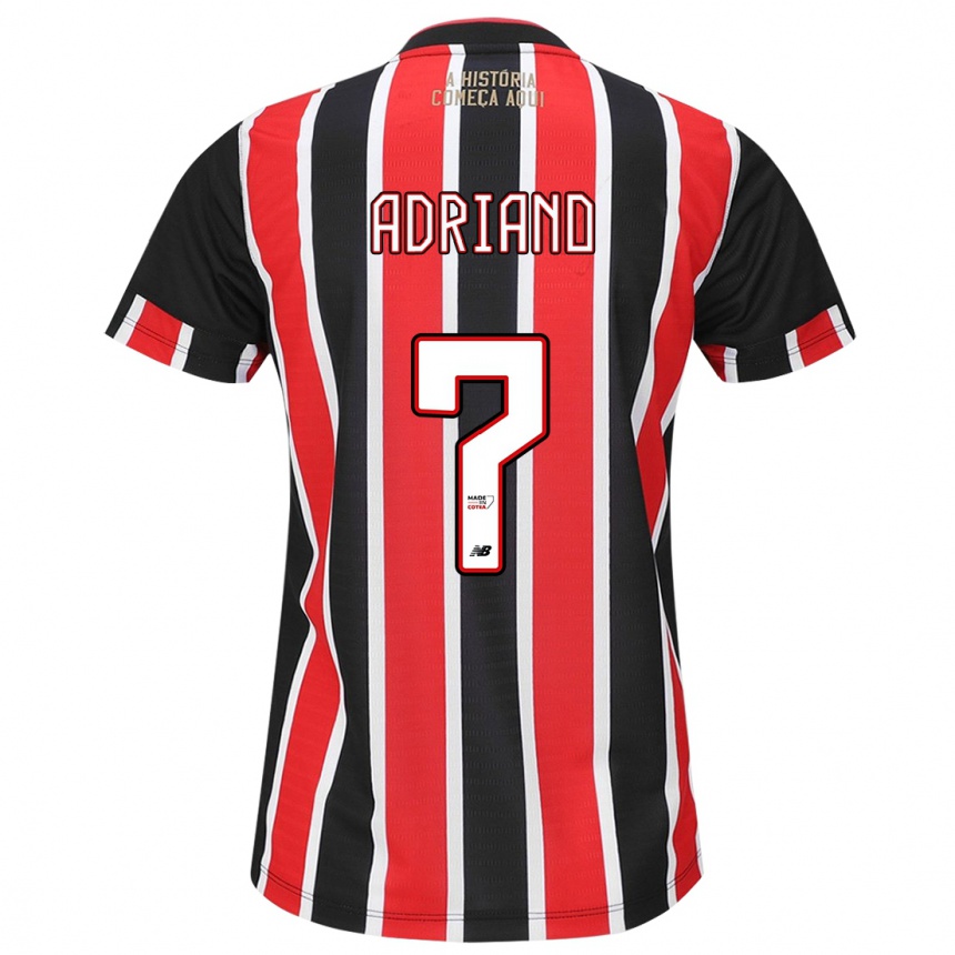 Niño Fútbol Camiseta João Adriano #7 Negro Rojo Blanco 2ª Equipación 2024/25