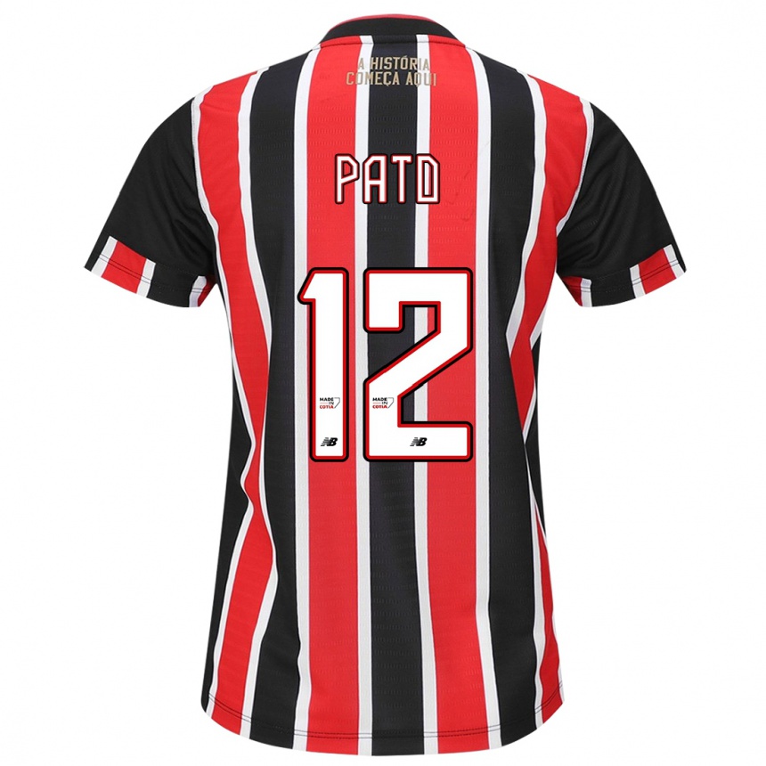 Niño Fútbol Camiseta Alexandre Pato #12 Negro Rojo Blanco 2ª Equipación 2024/25