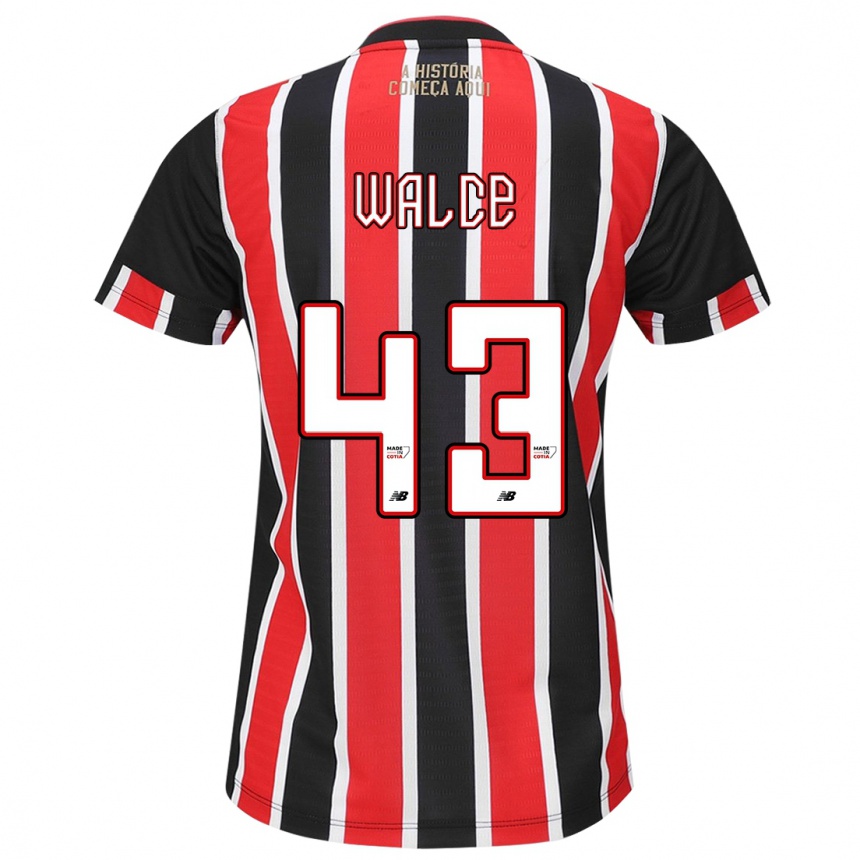 Niño Fútbol Camiseta Walce #43 Negro Rojo Blanco 2ª Equipación 2024/25