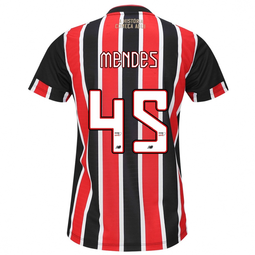 Niño Fútbol Camiseta Nathan Mendes #45 Negro Rojo Blanco 2ª Equipación 2024/25