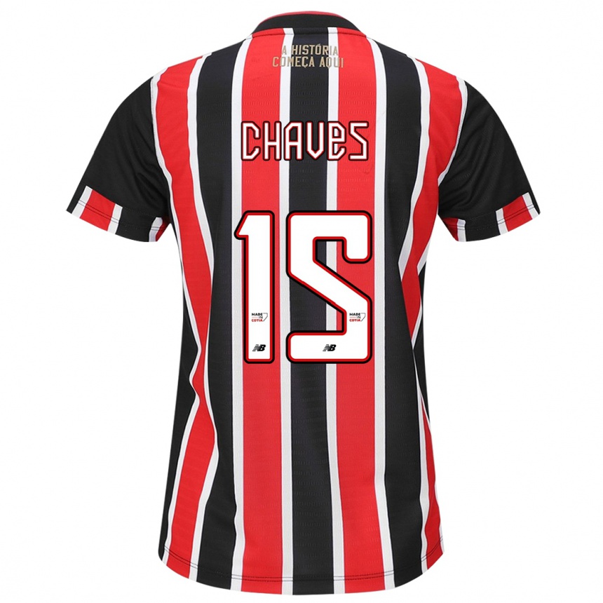 Niño Fútbol Camiseta Carol Chaves #15 Negro Rojo Blanco 2ª Equipación 2024/25