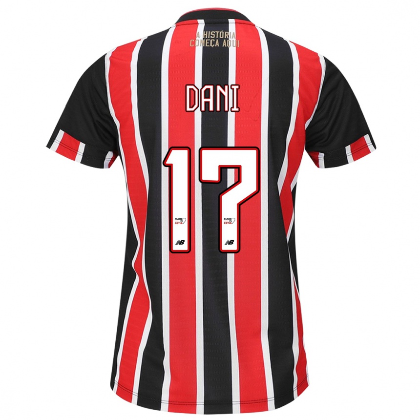 Niño Fútbol Camiseta Dani #17 Negro Rojo Blanco 2ª Equipación 2024/25