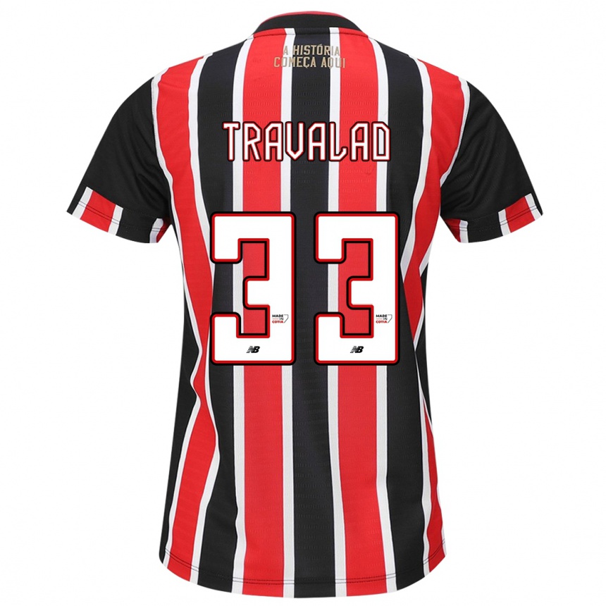 Niño Fútbol Camiseta Rafa Travalão #33 Negro Rojo Blanco 2ª Equipación 2024/25