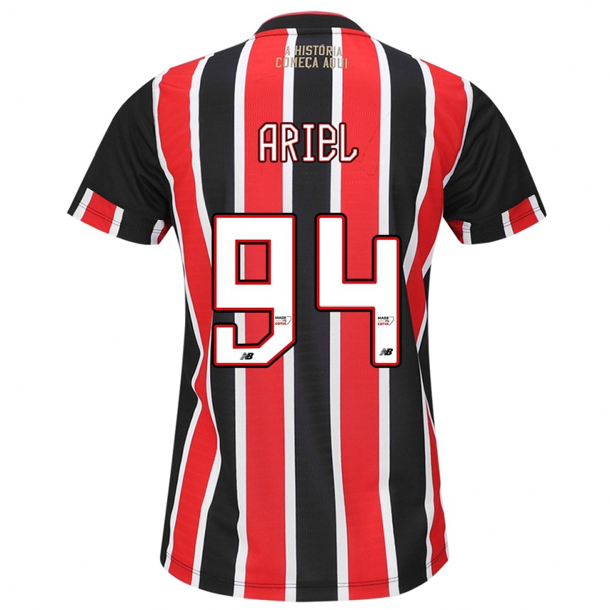 Niño Fútbol Camiseta Ariel #94 Negro Rojo Blanco 2ª Equipación 2024/25