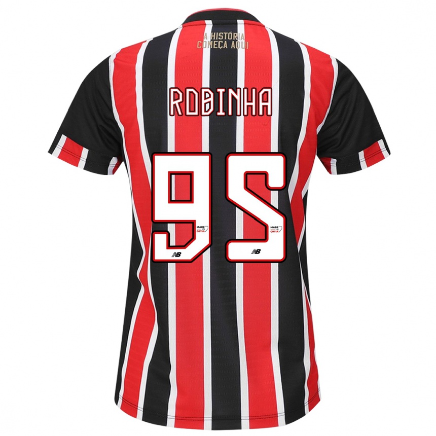 Niño Fútbol Camiseta Robinha #95 Negro Rojo Blanco 2ª Equipación 2024/25