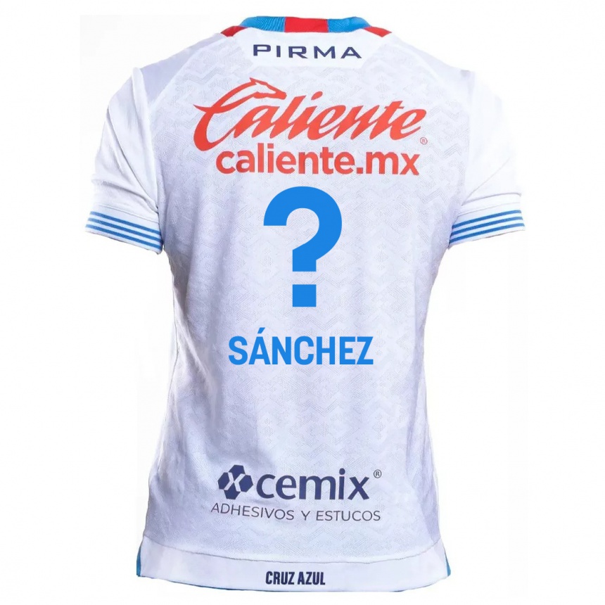 Niño Fútbol Camiseta Jorge Sánchez #0 Blanco Azul 2ª Equipación 2024/25