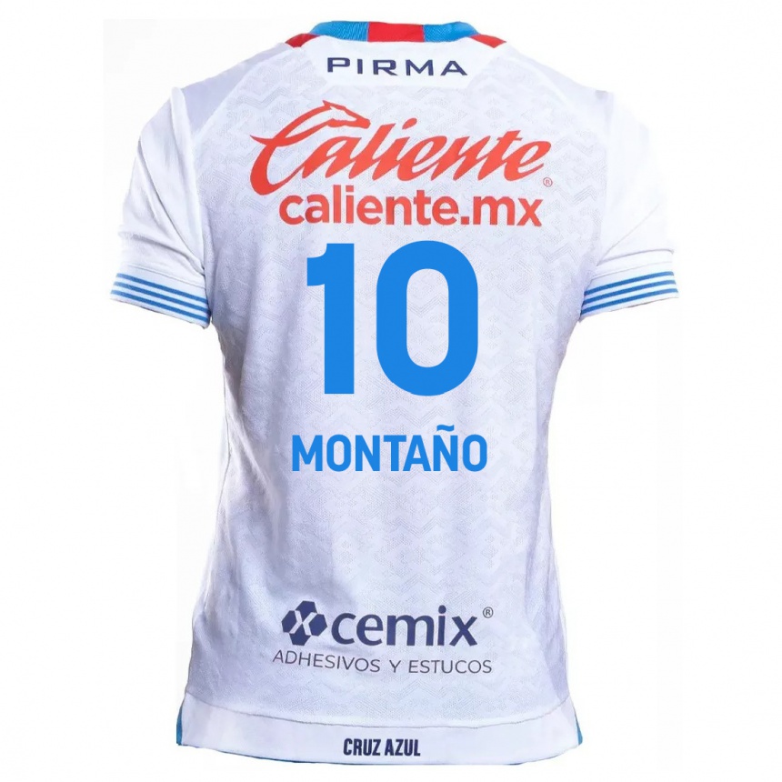 Niño Fútbol Camiseta Andrés Montaño #10 Blanco Azul 2ª Equipación 2024/25