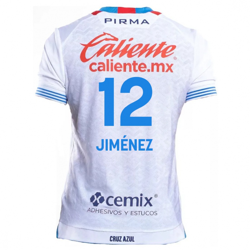 Niño Fútbol Camiseta Luis Jiménez #12 Blanco Azul 2ª Equipación 2024/25