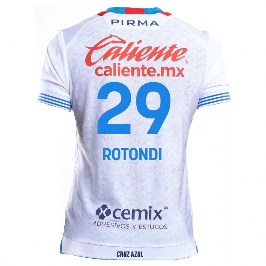 Niño Fútbol Camiseta Carlos Rotondi #29 Blanco Azul 2ª Equipación 2024/25