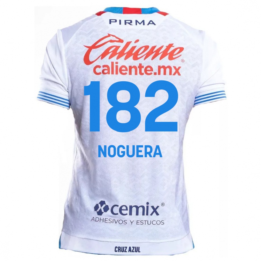 Niño Fútbol Camiseta Heldrich Noguera #182 Blanco Azul 2ª Equipación 2024/25