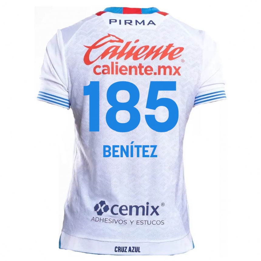 Niño Fútbol Camiseta Cristopher Benítez #185 Blanco Azul 2ª Equipación 2024/25