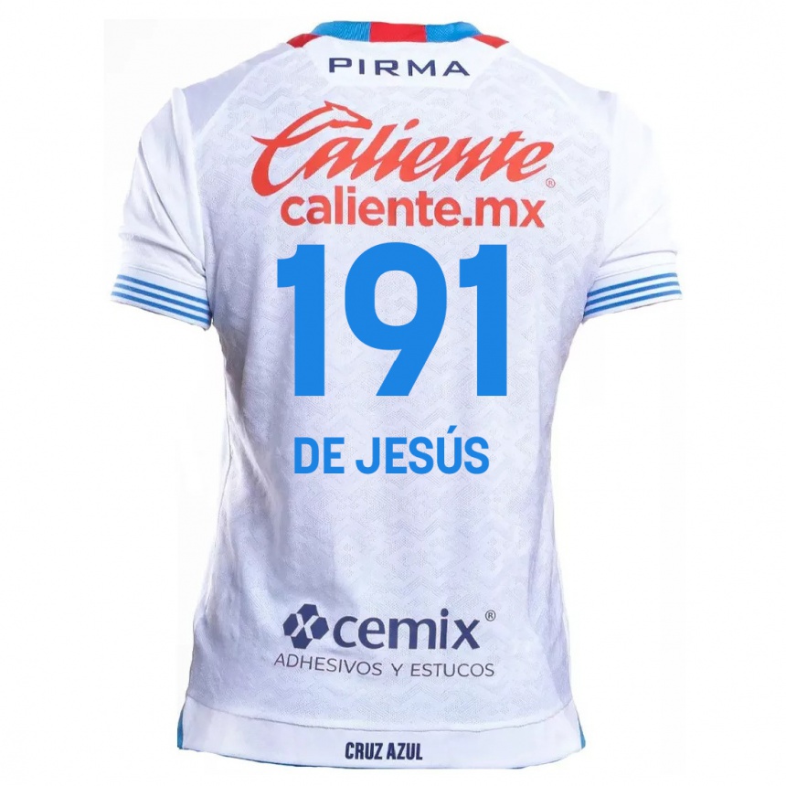 Niño Fútbol Camiseta Luis De Jesús #191 Blanco Azul 2ª Equipación 2024/25