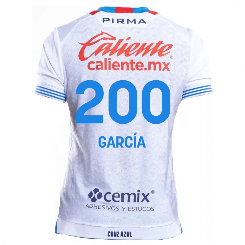 Niño Fútbol Camiseta Jorge García #200 Blanco Azul 2ª Equipación 2024/25