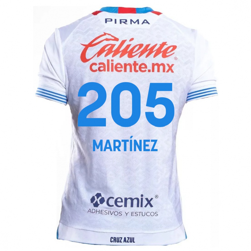 Niño Fútbol Camiseta César Martínez #205 Blanco Azul 2ª Equipación 2024/25