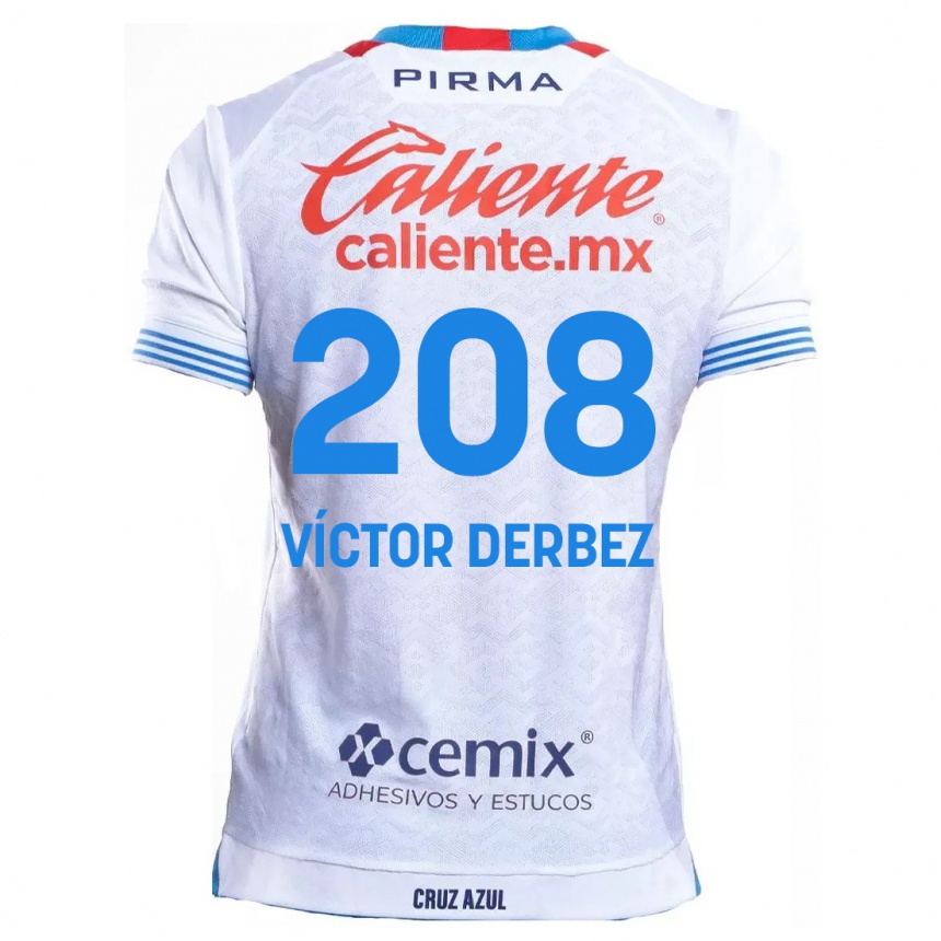 Niño Fútbol Camiseta Louis Víctor Derbez #208 Blanco Azul 2ª Equipación 2024/25