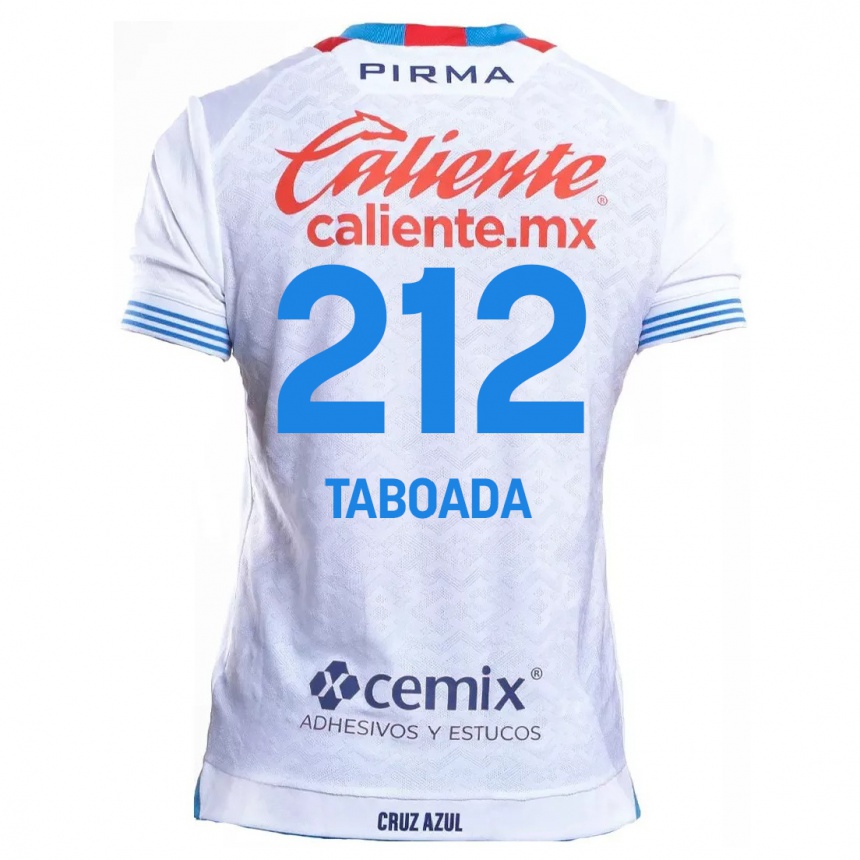 Niño Fútbol Camiseta Víctor Taboada #212 Blanco Azul 2ª Equipación 2024/25