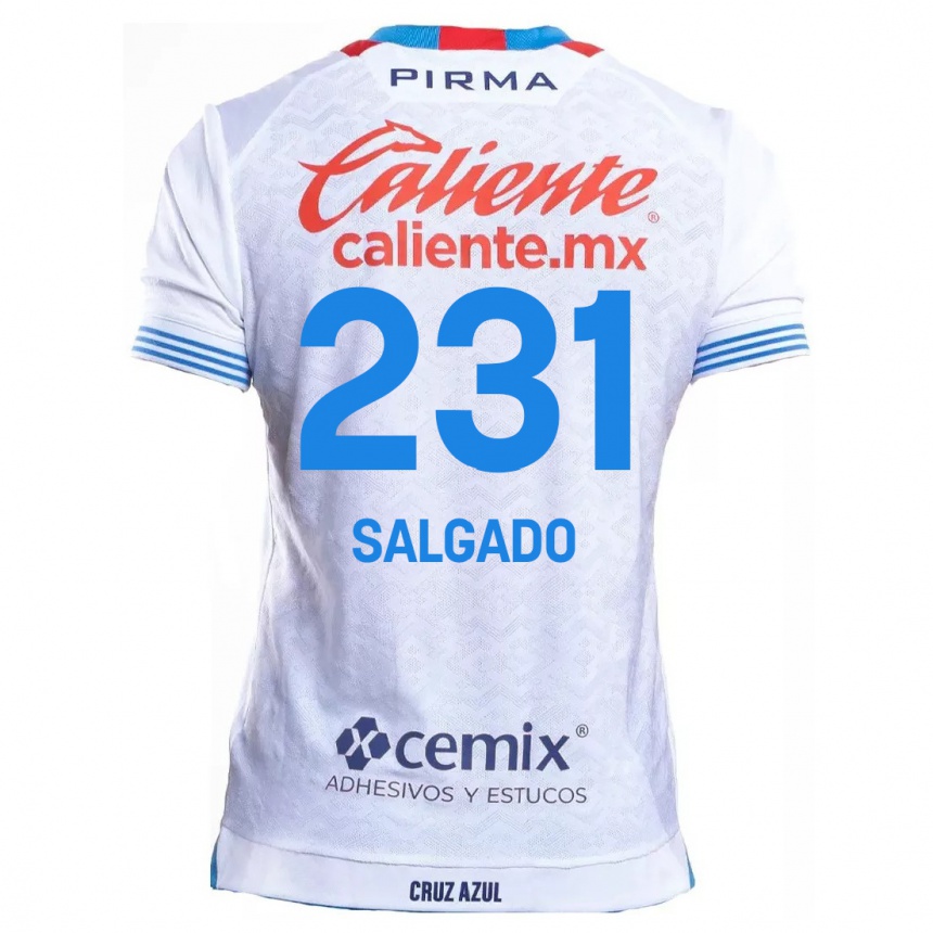 Niño Fútbol Camiseta Bruno Salgado #231 Blanco Azul 2ª Equipación 2024/25